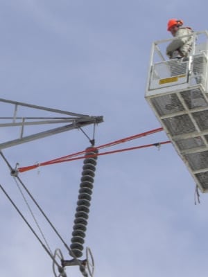 Energized from bucket truck